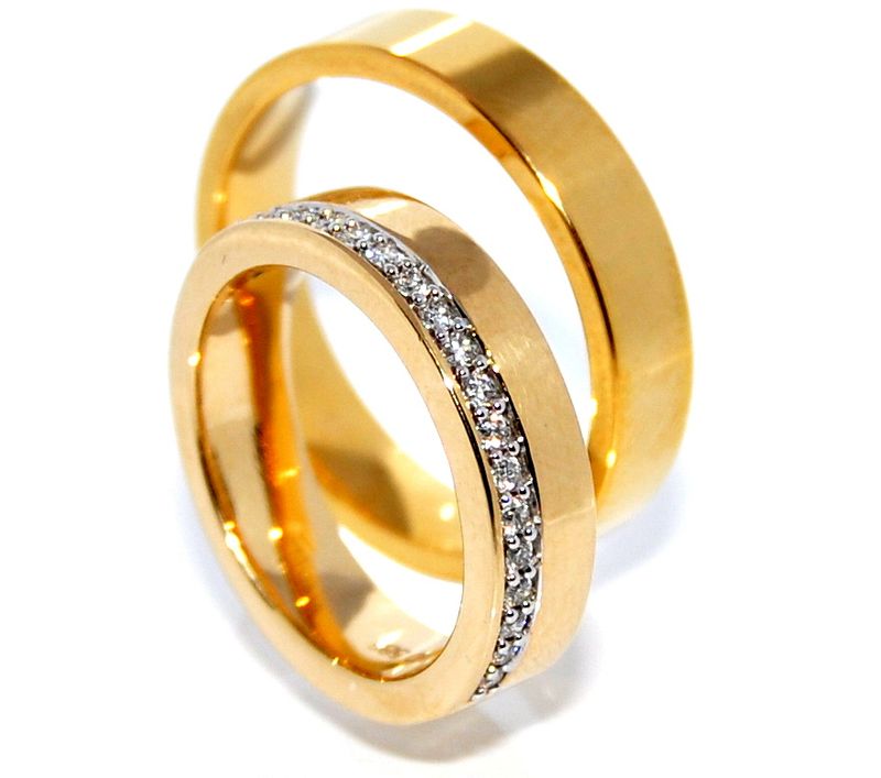 SuperDeal! Gifteringer med diamanter 0.18 carat