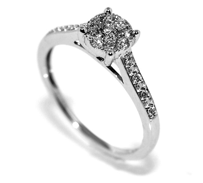 Hovedbilde Diamantring i hvitt gull med diamanter 0.25ct ...