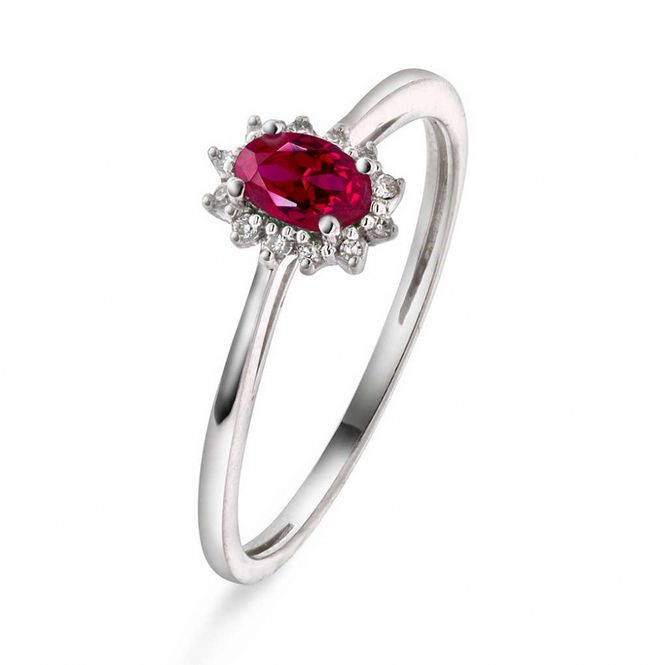 Hovedbilde Diamantring i hvitt gull med diamanter 0.04ct ...
