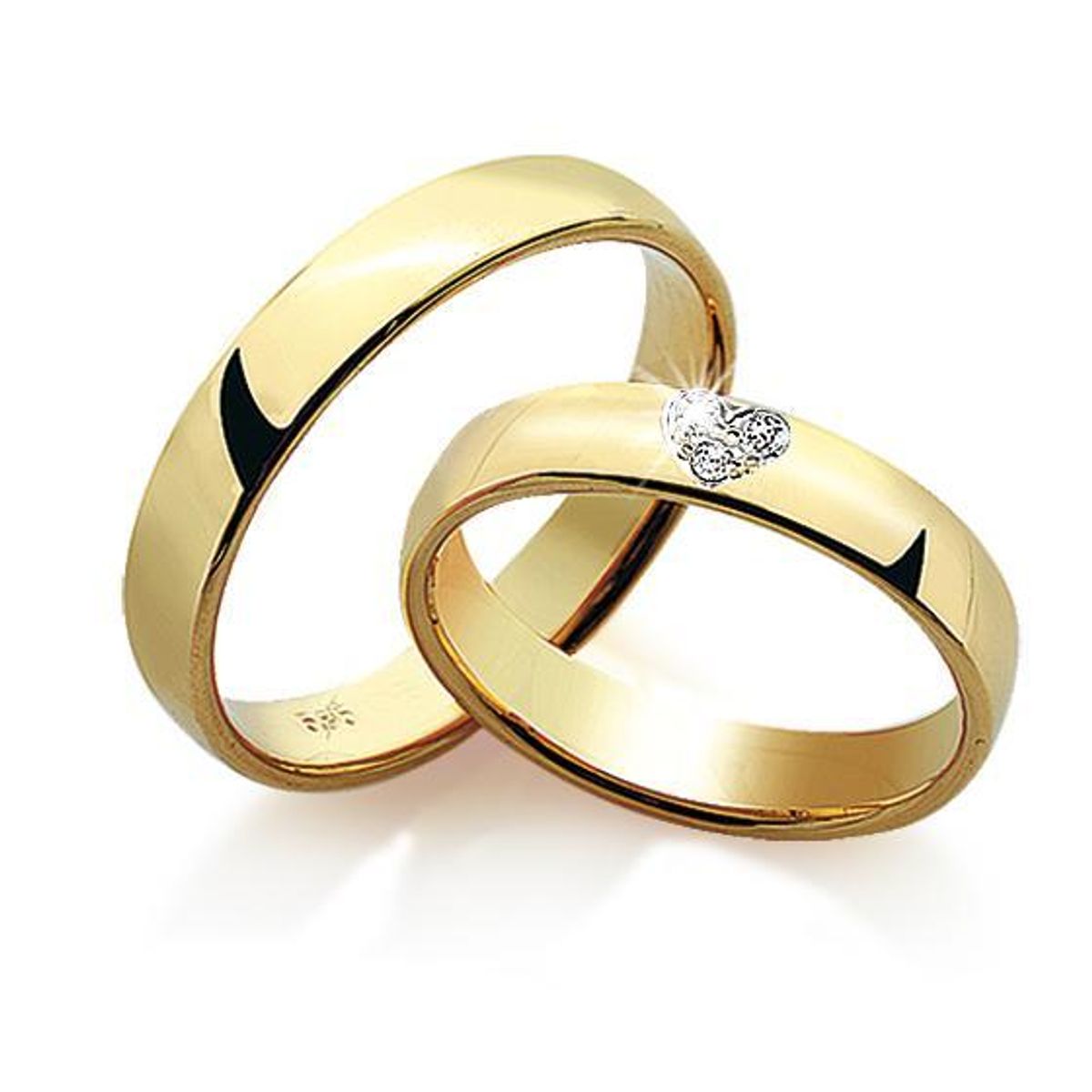 SuperDeal! Gifteringer med diamanter 0.03 w.si