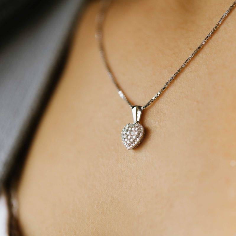 Diamantsmykke / Diamanthjerte 0.25 carat w.p
