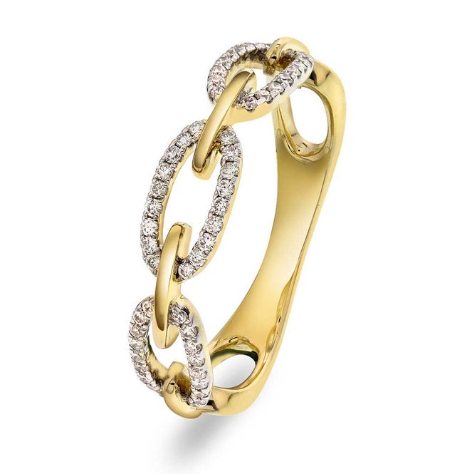 Hovedbilde Diamantring i gult gull med diamanter 0.20ct w.si