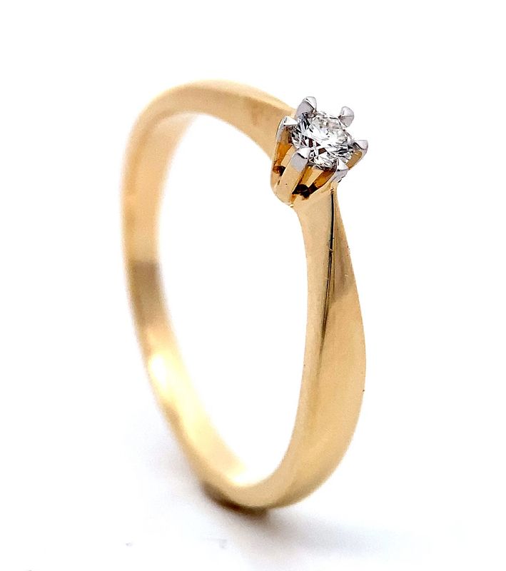 SuperDeal! Enstens Diamantring 0.05 w.si
