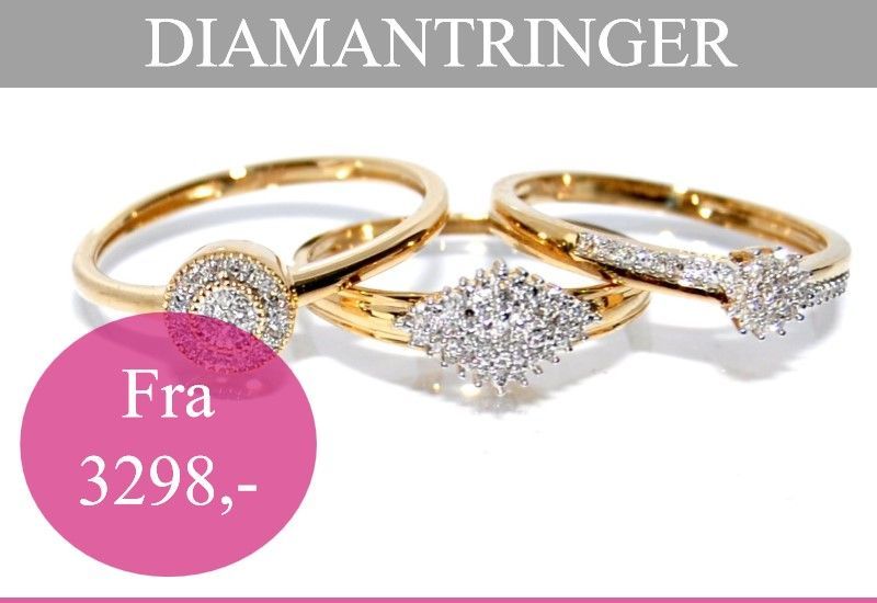 Enstens diamantringer med opptil 40% rabatt