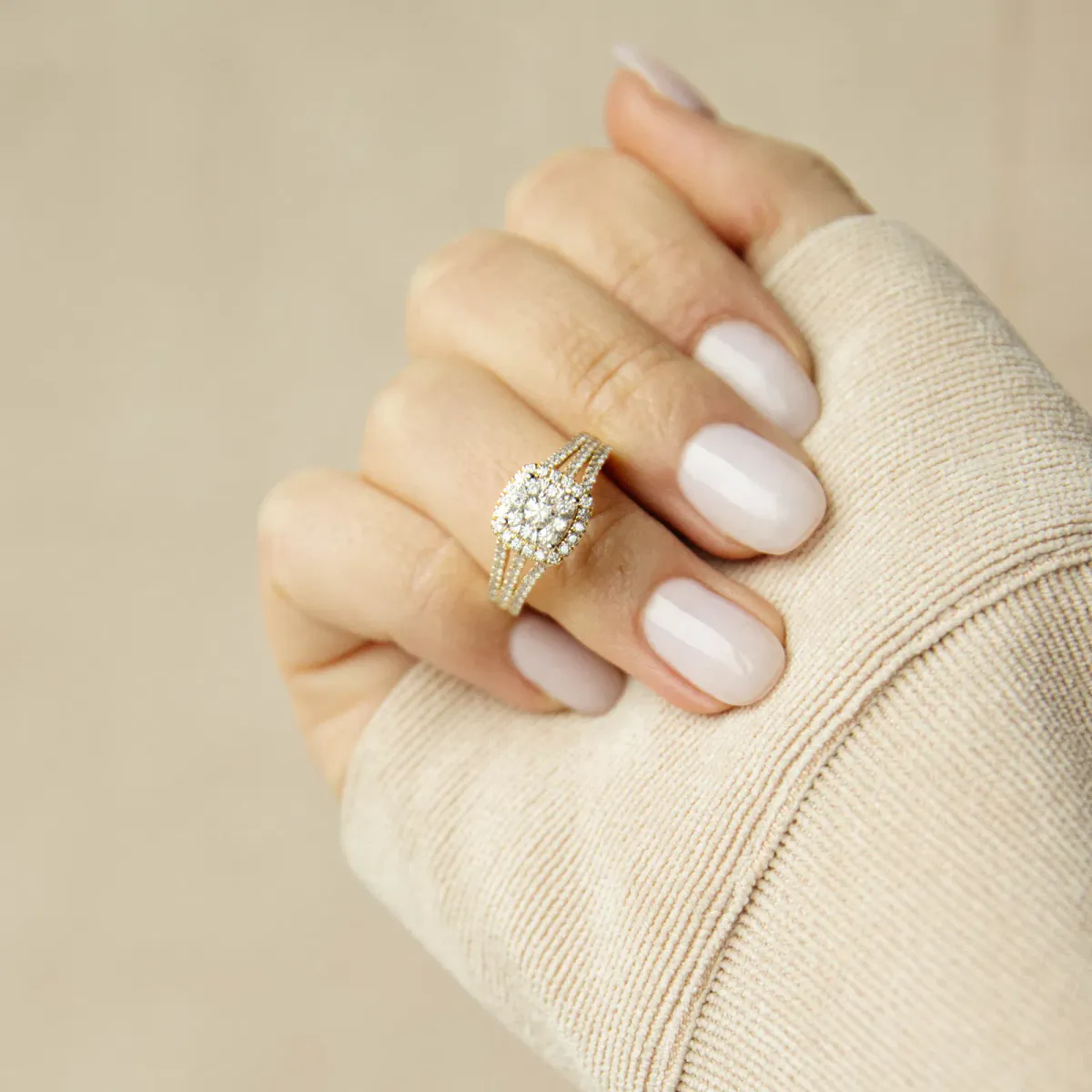 Diamantring diamanter 0.90 ct w.si